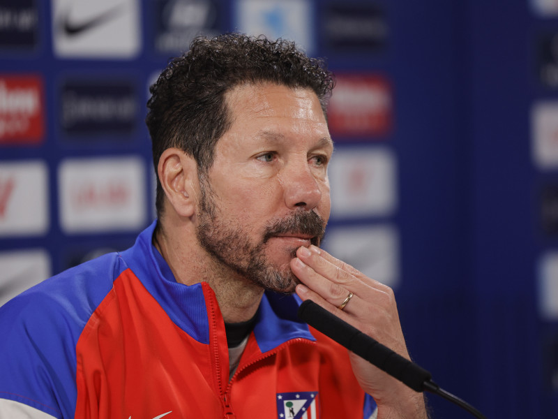 Diego Simeone, durante la rueda de prensa de este viernes antes de medirse a Las Palmas.